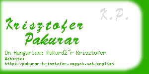 krisztofer pakurar business card